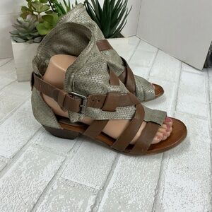 Miz Mooz Brown and Silver Sandals
